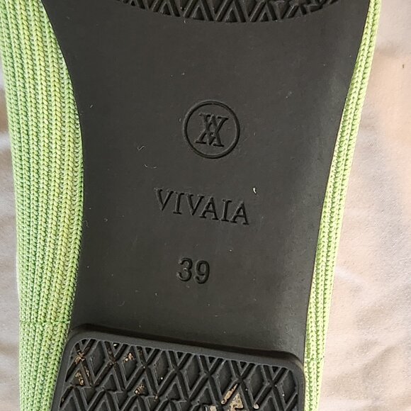 VIVAIA Margot square toe v-cut lime green flats shoes - Picture 2 of 10